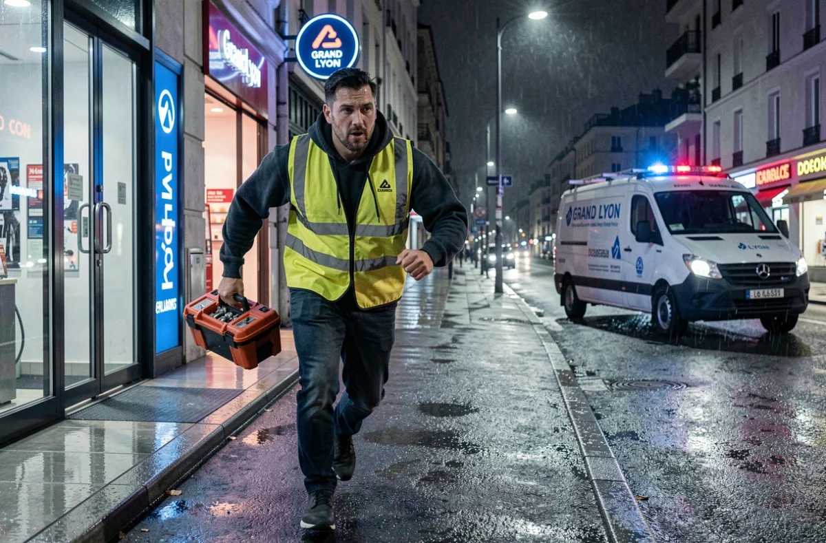 Serrurier en dépannage d'urgence arrivant rapidement sur intervention de nuit dans le Grand Lyon