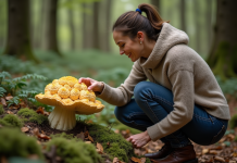 Champignons et chou-fleur : découverte de la clavaire-chou-fleur Femme cueillant un chou-fleur dans la forêt