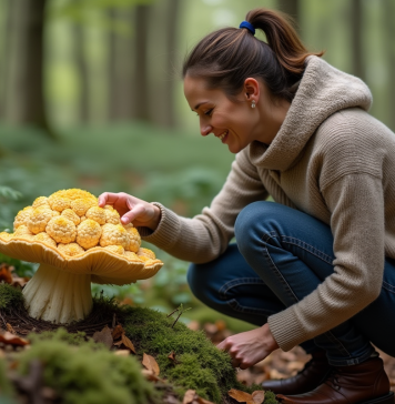 Champignons et chou-fleur : découverte de la clavaire-chou-fleur Femme cueillant un chou-fleur dans la forêt