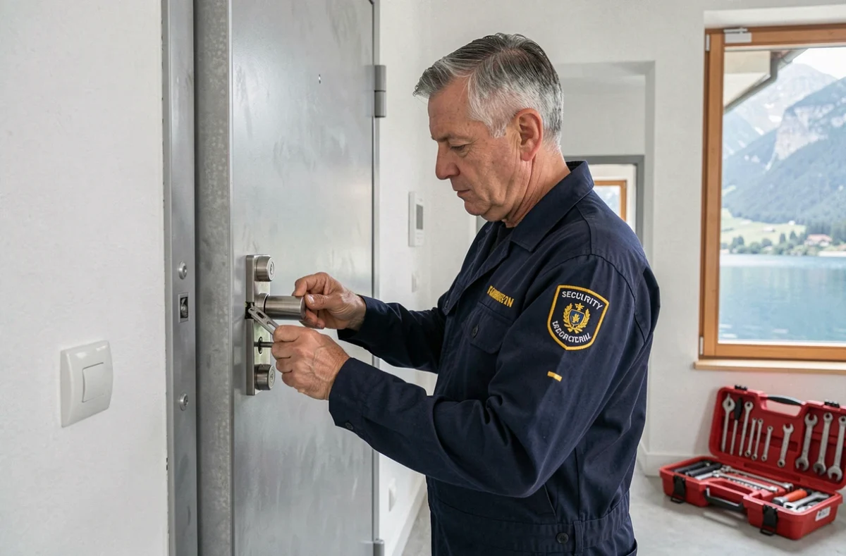 Serrurier Fichet Point Fort installant une serrure haute sécurité à Annecy en Haute-Savoie