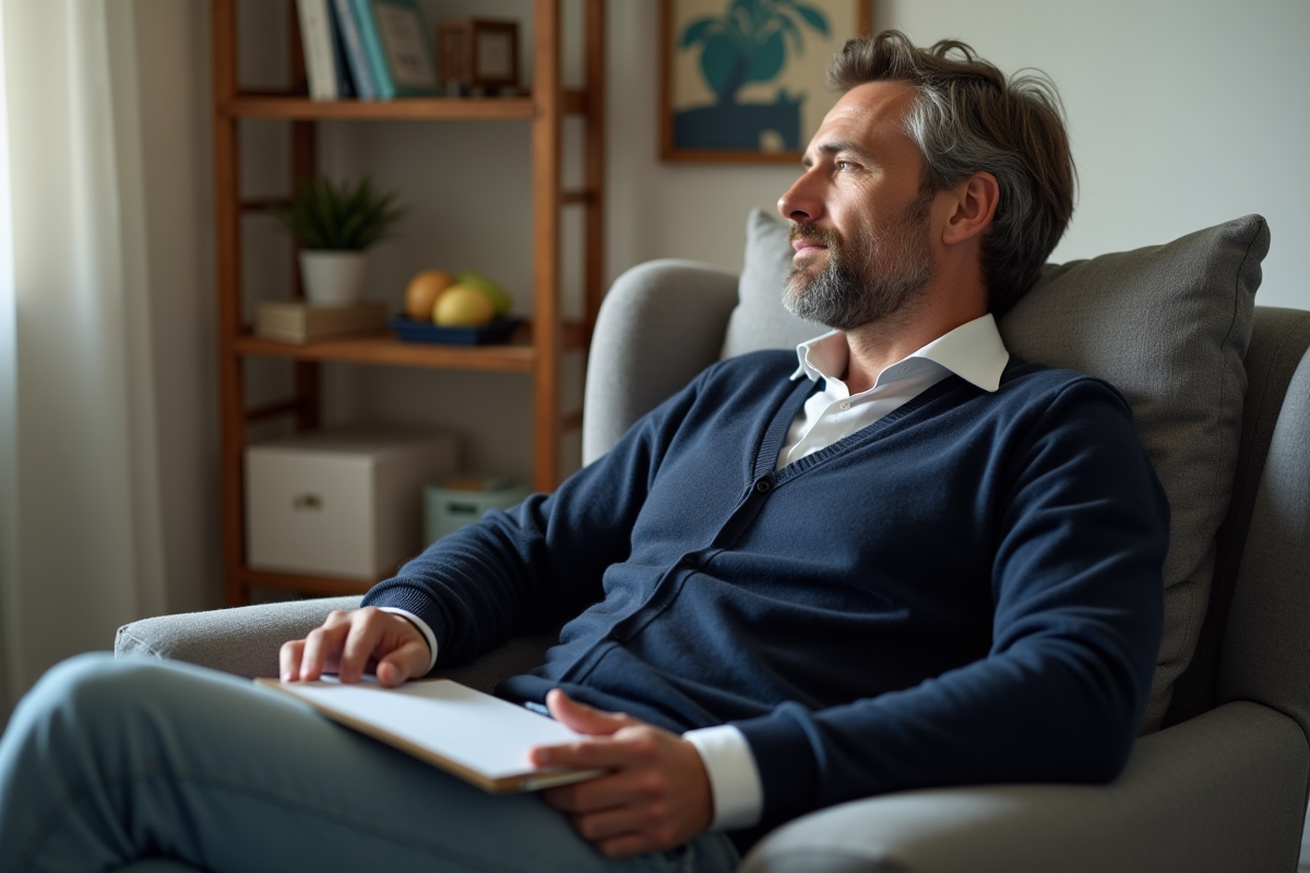 Homme détendu lors d