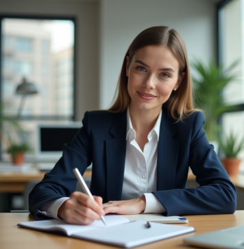 Concentration : 10 astuces pour rester productif au travail Jeune femme en bureau écrit sa liste de tâches