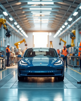 Ligne d'assemblage de voitures électriques en France