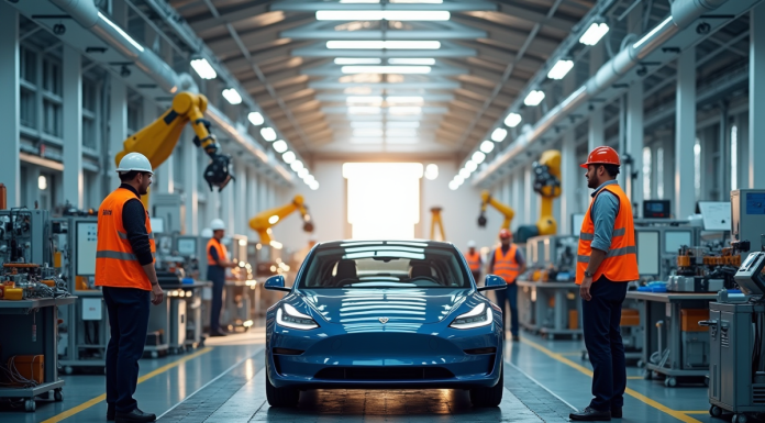 Ligne d'assemblage de voitures électriques en France