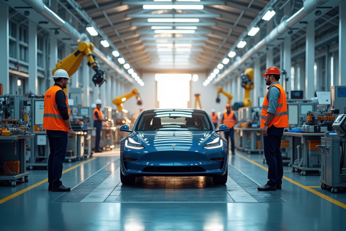 Ligne d'assemblage de voitures électriques en France